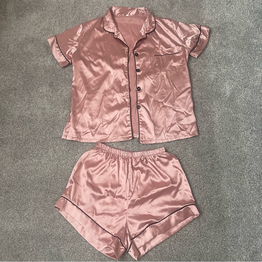 Satin Pink Pajama Set